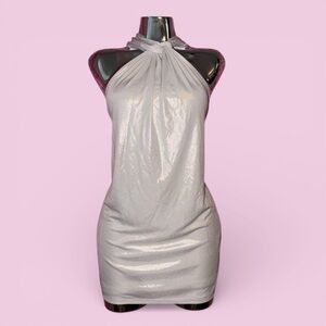 Elegant White Halter Dress